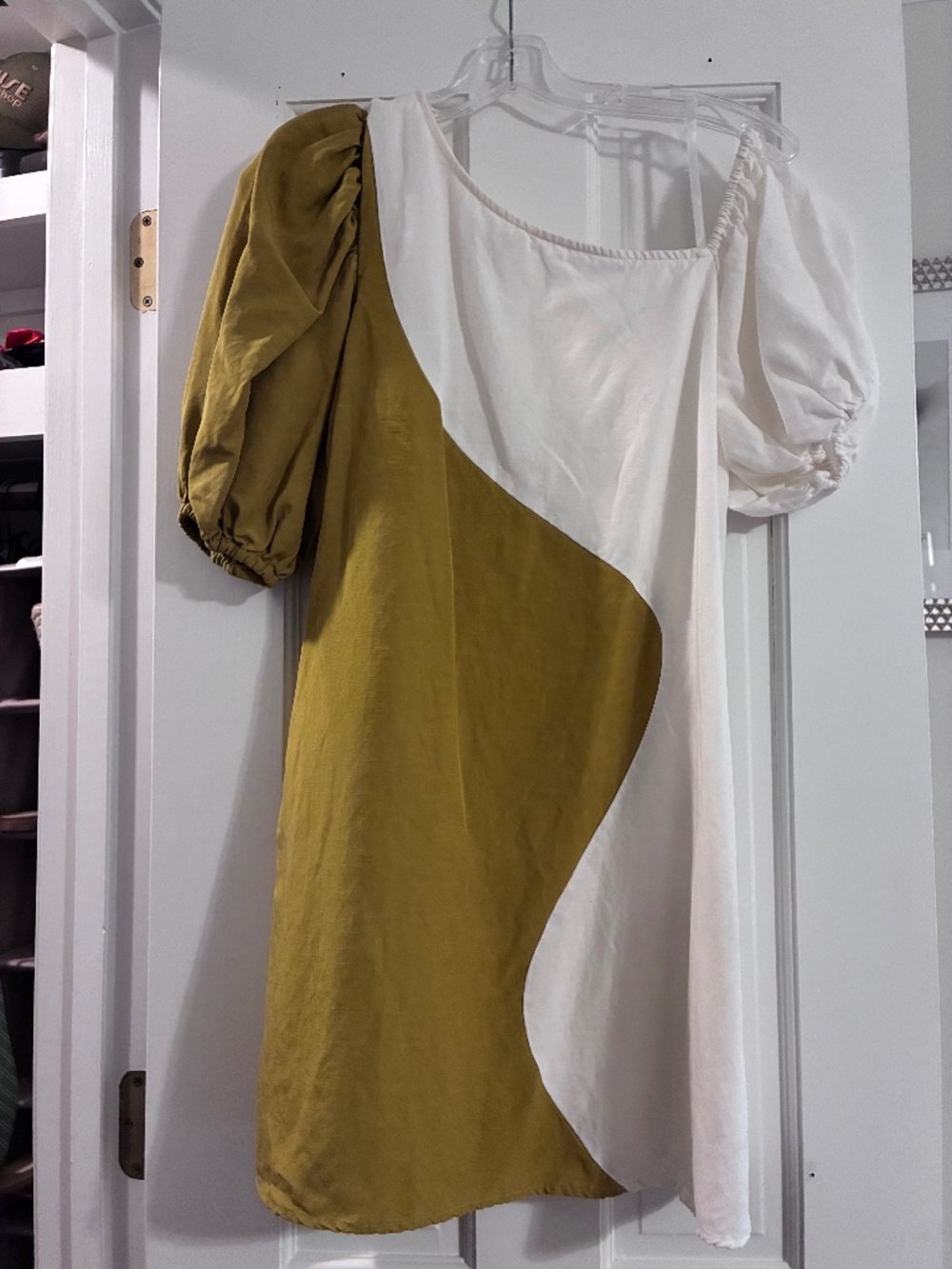 CROSBY by Mollie Burch gold and white dress
